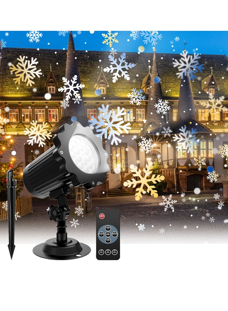Snowflake Projector Light with Outdoor Ground Stake, IP65 Waterproof Decorative Snowfall LED Lighting Wall Mount and Floor Mount Garden Patio Indoor Festival Projector Light - Image 1